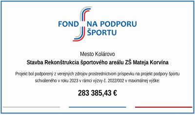 logo v rámci výzvy Fondu na podporu športu 