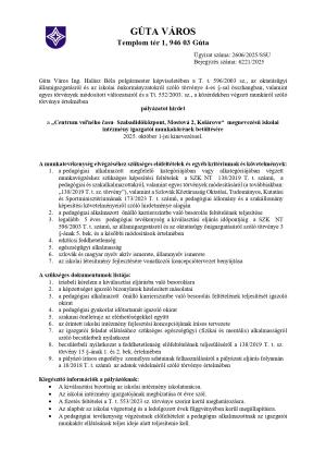 Pályázati felhívás a Szabadidőközpont igazgatói posztjára